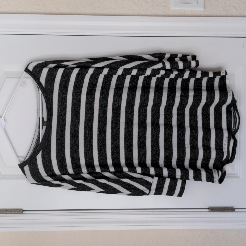 XL Mix 3/4 Sleeve Cozy Striped Top